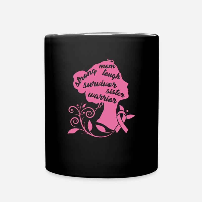 Starkes Mutter-starkes Brustkrebs-Überlebend-Geschenk - Tasse einfarbig - Schwarz