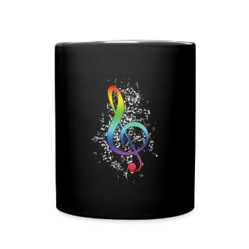 Musik Note Musikinstrument Musiker Geschenk - Tasse einfarbig - Schwarz - Vorne