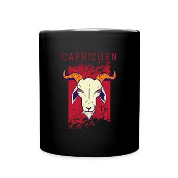 Horoscope astrologie signe de naissance Capricorne - Mug uni - noir - Devant