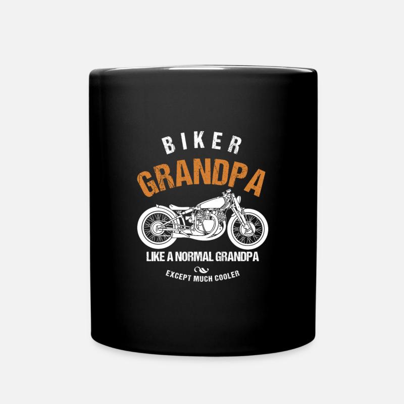 Papy Grand-père Biker Grandpa Like A Normal - Mug uni - noir
