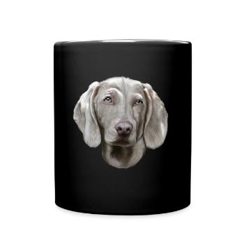 Weimaraner Hund - Tasse einfarbig - Schwarz - Vorne