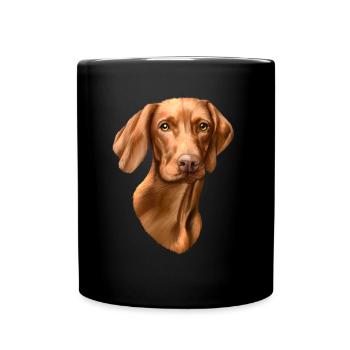 Vizsla Hund - Tasse einfarbig - Schwarz - Vorne