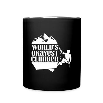 World's Okayest Climber Rock Climbing Fan Gift - Full Colour Mug - black - Front