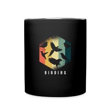 Bird Watchers Birders Binoculars Nature Wildlife - Full Colour Mug - black - Front