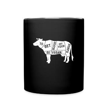 Go Vegan Vegan végétarien sans viande cadeau - Mug uni - noir - Devant