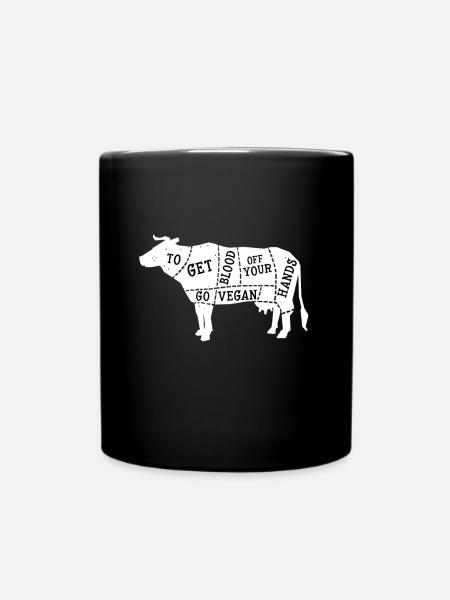 Go Vegan Veganer Vegetarier Fleischlos Geschenk - Tasse einfarbig - Schwarz