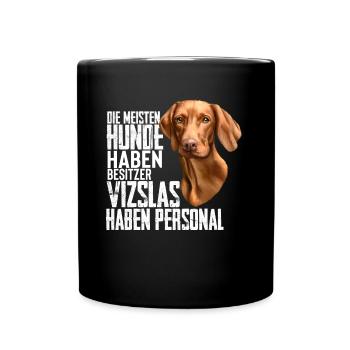 Vizsla Hund Hunderasse Geschenk - Tasse einfarbig - Schwarz - Vorne