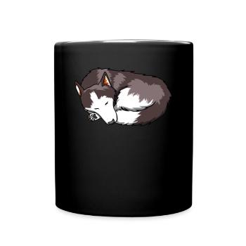 Siberian Husky Nope sleeping gift - Full Colour Mug - black - Front