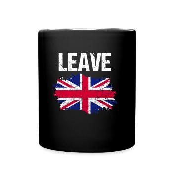 Leave British UK Brexit Europe Politics Exit Gift - Full Colour Mug - black - Front