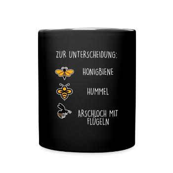 Honigbiene Hummel Imker Imkerei Honig Geschenk - Tasse einfarbig - Schwarz - Vorne