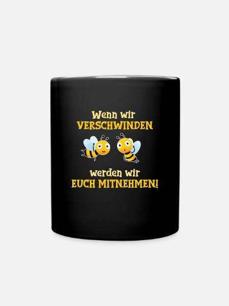 Bienen Biene Imkerei Wabe Bienenstock Bee Geschenk - Tasse einfarbig - Schwarz