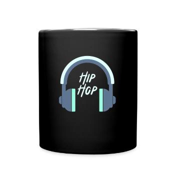 Hip hop bat cadeau de musique de danse break écouteurs - Mug uni - noir - Devant