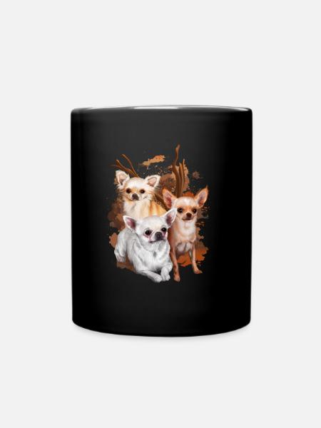 Chihuahua dog gift - Full Colour Mug - black