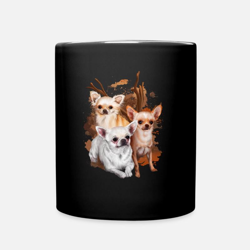 Chihuahua dog gift - Full Colour Mug - black