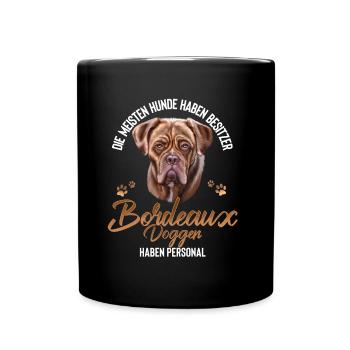 Bordeaux Dogge Hund Hunderasse - Tasse einfarbig - Schwarz - Vorne