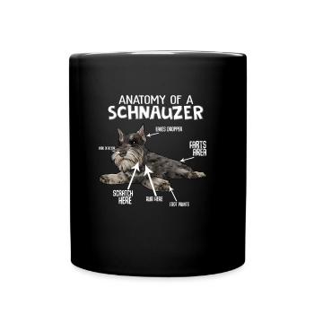 Schnauzer Riesenschnauzer Hund - Tasse einfarbig - Schwarz - Vorne