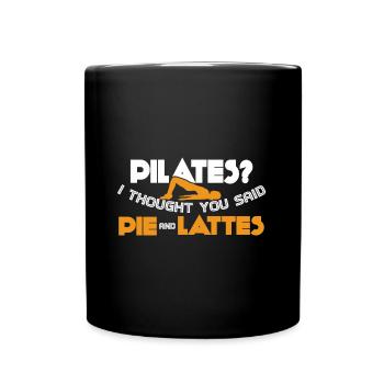 Pilates Pie And Lattes Workout Funny Pilates Gift - Tasse einfarbig - Schwarz - Vorne