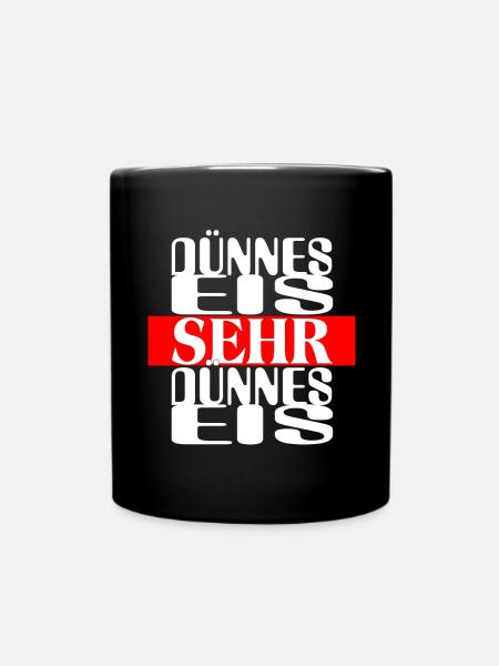 duennes eis weiss - Tasse einfarbig - Schwarz