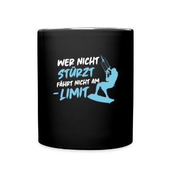 Kitesurfen Surfer Kite Surfen Kiten Surf Geschenk - Tasse einfarbig - Schwarz - Vorne