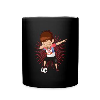Football Dab Serbia Serbs Serbian Footballer - Full Colour Mug - black - Front