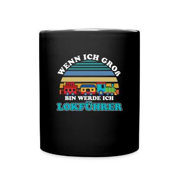 Ich Werde Lokführer Lokomotive Zug Bahn Geschenk - Tasse einfarbig - Schwarz - Vorne