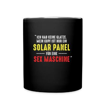Ich Hab Keine Glatze Solar Panel Kahl Geschenk - Tasse einfarbig - Schwarz - Vorne