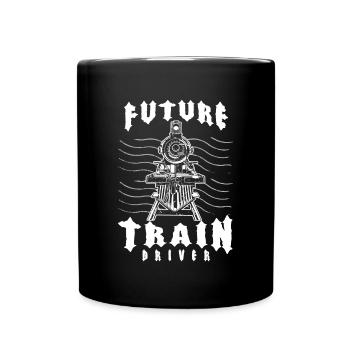 Futur conducteur de train Locomotive Conducteur de train Cadeau - Mug uni - noir - Devant