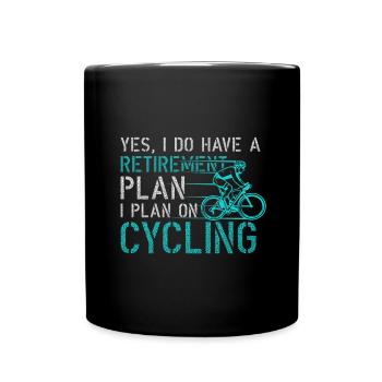 Retirement Plan Cycling Funny Bicycle Gift - Full Colour Mug - black - Front