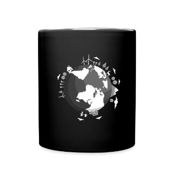 Terre j'aime ma planète - Mug uni - noir - Devant