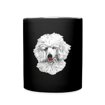 Pudel Königspudel Hund Hunderasse - Tasse einfarbig - Schwarz - Vorne