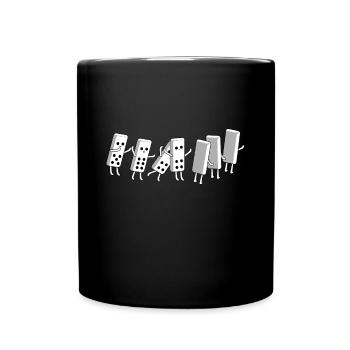 Domino Fall Domino Fliesen Puzzler Spiel Geschenk - Tasse einfarbig - Schwarz - Vorne