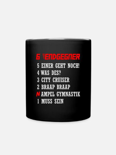 Endgegner Motorrad Fahren Motorradfahrer Geschenk - Tasse einfarbig - Schwarz