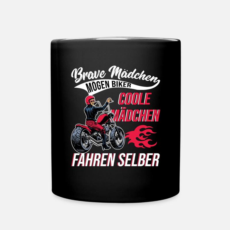 Brave Mädchen Motorrad Bike Bikerin Motor Geschenk - Tasse einfarbig - Schwarz
