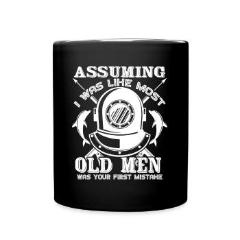 Old men scuba diving - Full Colour Mug - black - Front
