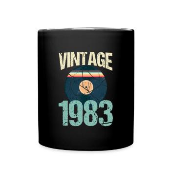 Retro Vintage 1983 37. Geburtstag Schallplatte Vinyl - Tasse einfarbig - Schwarz - Vorne