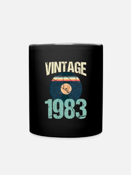 Retro Vintage 1983 37. Geburtstag Schallplatte Vinyl - Tasse einfarbig - Schwarz