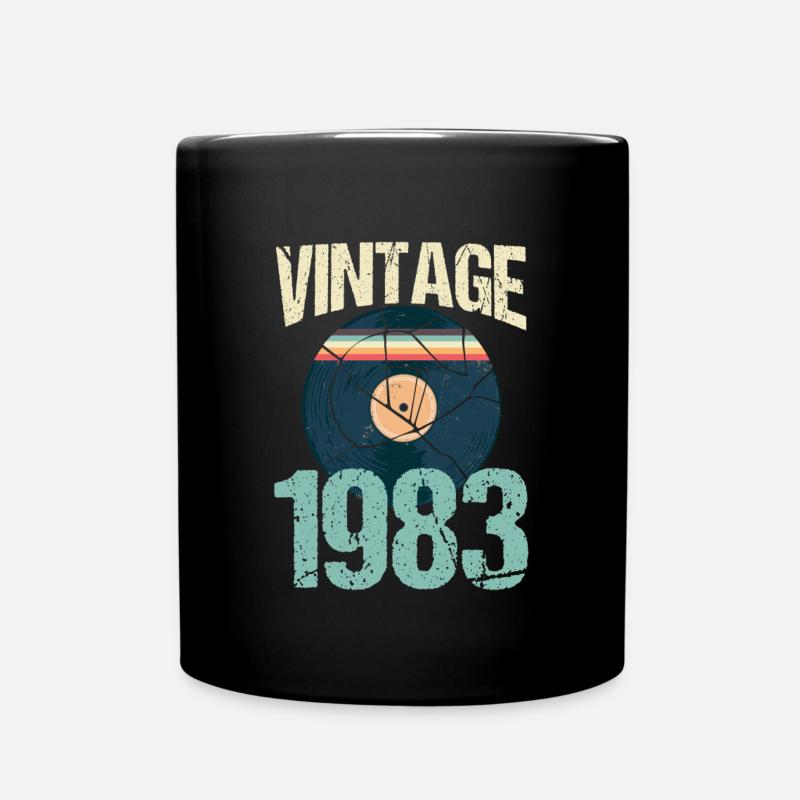 Retro Vintage 1983 37. Geburtstag Schallplatte Vinyl - Tasse einfarbig - Schwarz