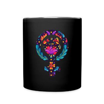Women's Symbol Feminism Women's Power Girl Gift - Full Colour Mug - black - Front