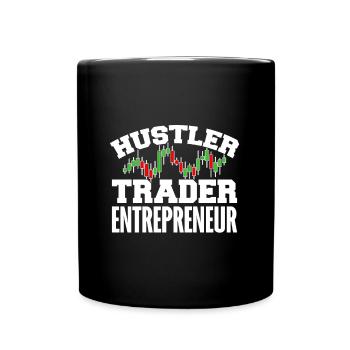 Hustler trader entrepreneur - Full Colour Mug - black - Front