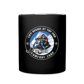 Snowmobile Life Comfort Zone Quote Gift - Tasse einfarbig - Schwarz - Vorne