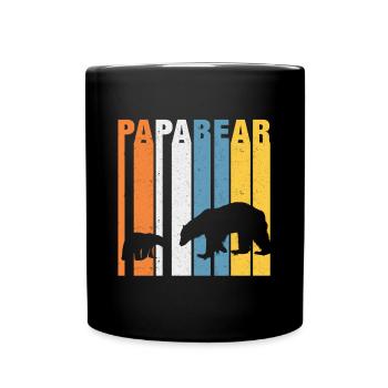 Papabear father daddy daddy daughter son gift - Full Colour Mug - black - Front