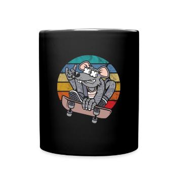 Rat Retro Vintage Zodiac Sign Year Of The Rat Gift - Full Colour Mug - black - Front