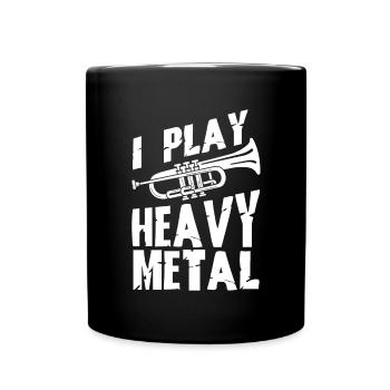 Je joue du vent de joueur de trompette en métal lourd - Mug uni - noir - Devant