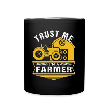 Trust Me I'm A Farmer - Tasse einfarbig - Schwarz - Vorne