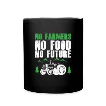 Pas d'agriculteurs, pas de nourriture, pas de futur tracteur agricole - Mug uni - noir - Devant