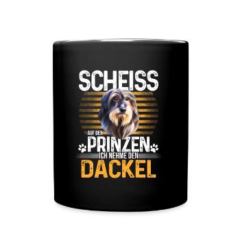 Dackel Dachshund Rauhaardackel - Tasse einfarbig - Schwarz - Vorne