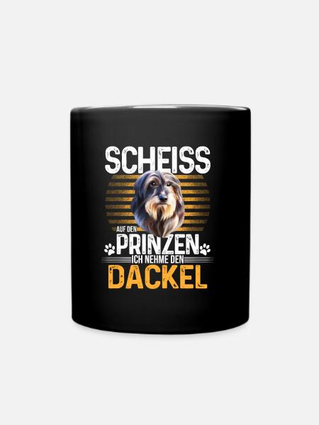 Dackel Dachshund Rauhaardackel - Tasse einfarbig - Schwarz