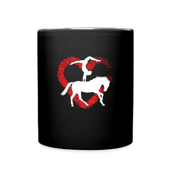 Herz Voltigieren Turner Akrobaten Geschenk - Tasse einfarbig - Schwarz - Vorne