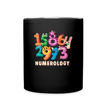 Cute Fortune Teller Numbers Numerology Fortune - Full Colour Mug - black - Front
