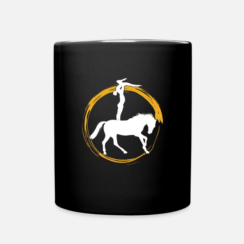 Cadeau d'équilibrage d'acrobates de cheval de gymnaste de voltige - Mug uni - noir